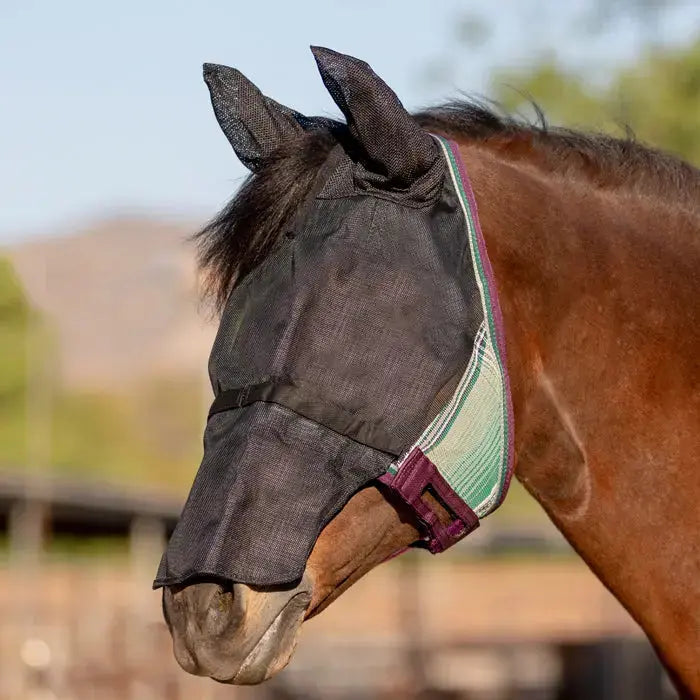 UViator CatchMask Fly Mask with Long Nose, Ears & 90% UV Protection - Riders Choice Supply Co