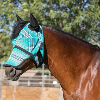 Fly Mask with Long Nose, Ears & 73% UV Protection - Riders Choice Supply Co