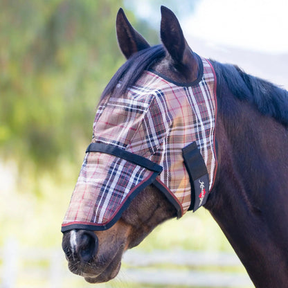 Fly Mask with Nose & 73% UV Protection - Open Top Design - Riders Choice Supply Co