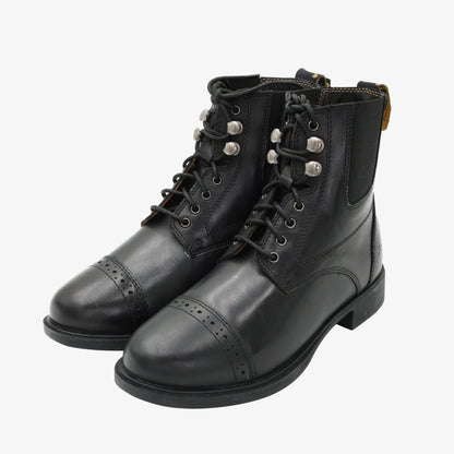 Lace-Up Synthetic Leather Paddock Boots