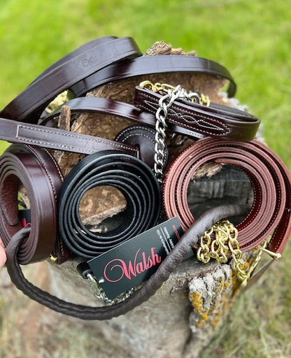 Walsh Leather Lead with 24" Chain
