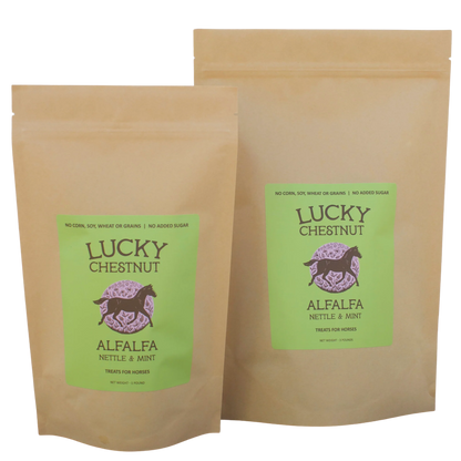 Lucky Chestnut - Alfalfa with Nettle + Mint Horse Treats - Low-NSC - Riders Choice Supply Co