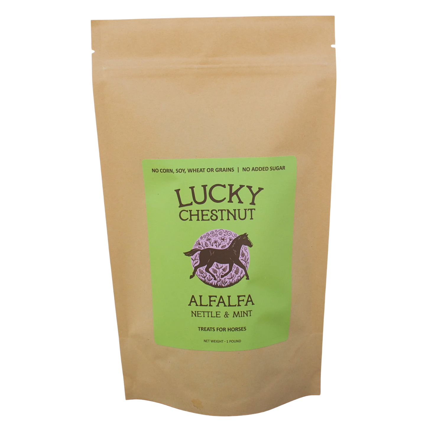 Lucky Chestnut - Alfalfa with Nettle + Mint Horse Treats - Low-NSC - Riders Choice Supply Co
