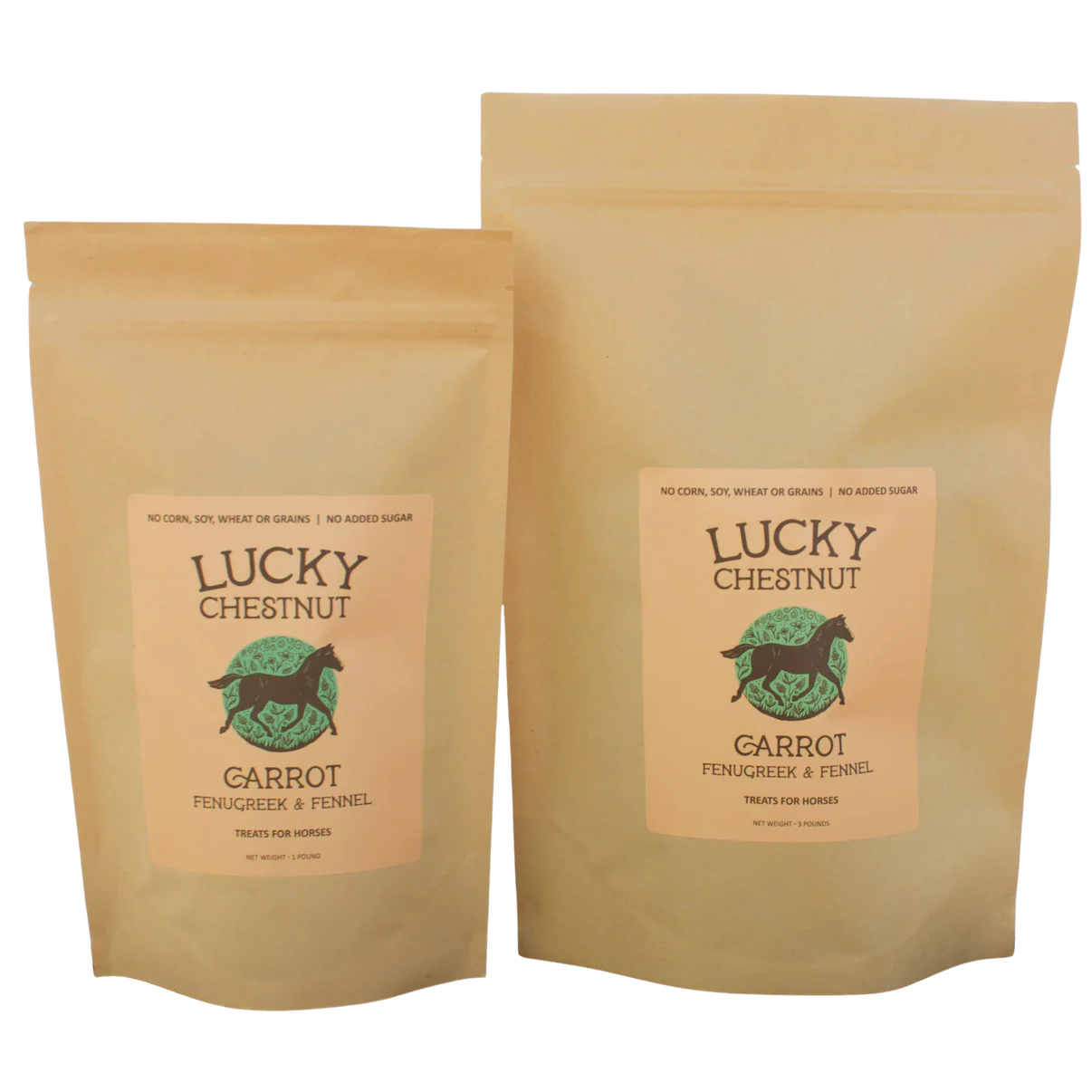 Lucky Chestnut - Carrot with Fenugreek + Fennel Horse Treats