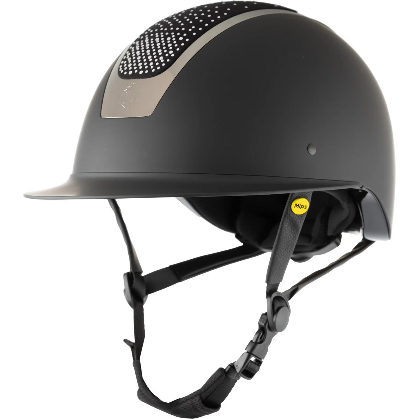 Equinavia Crown MIPS Riding Helmet, Black/Silver Crystal