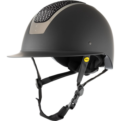Equinavia Crown MIPS Riding Helmet, Black/Silver Crystal