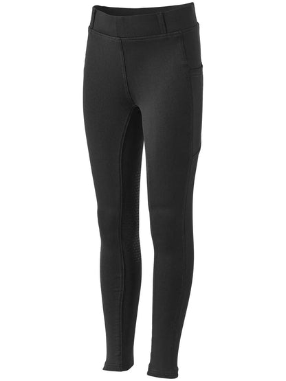 Royal Highness Kid's Silicone Knee Patch Tights - BLACK