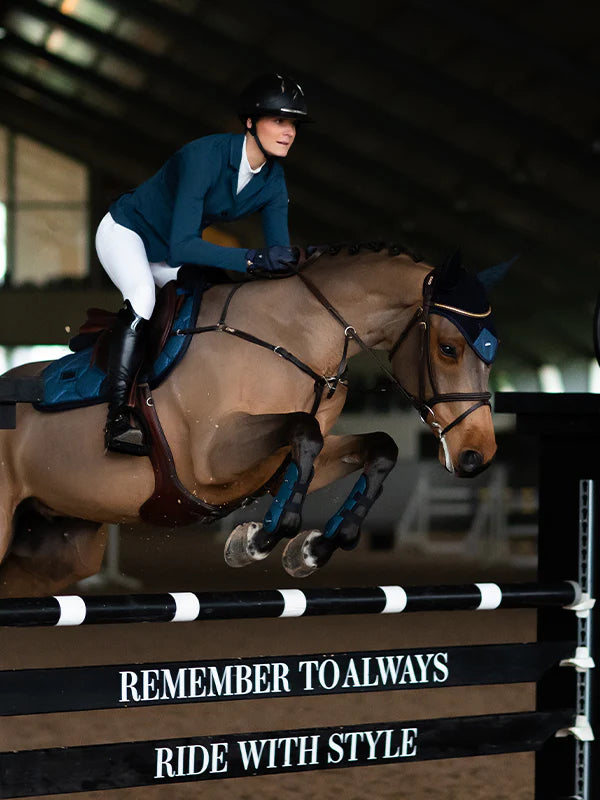 Equestrian Stockholm Jump Saddle Pad Glimmer Blue Meadow - Full - Riders Choice Supply Co