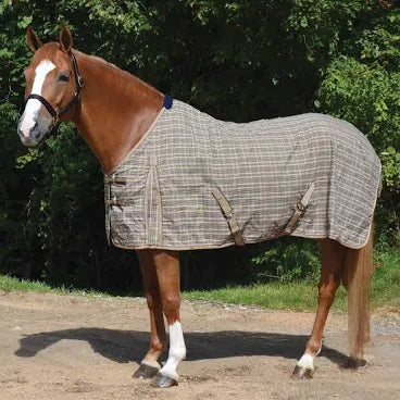 Centaur EZ Care Stable Sheet Olive/Brown/Green Plaid 76" - Riders Choice Supply Co