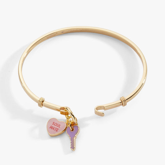 Sweethearts® ‘Soul Mate’ Heart & Key Tension Bangle - Riders Choice Supply Co