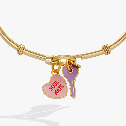 Sweethearts® ‘Soul Mate’ Heart & Key Tension Bangle - Riders Choice Supply Co