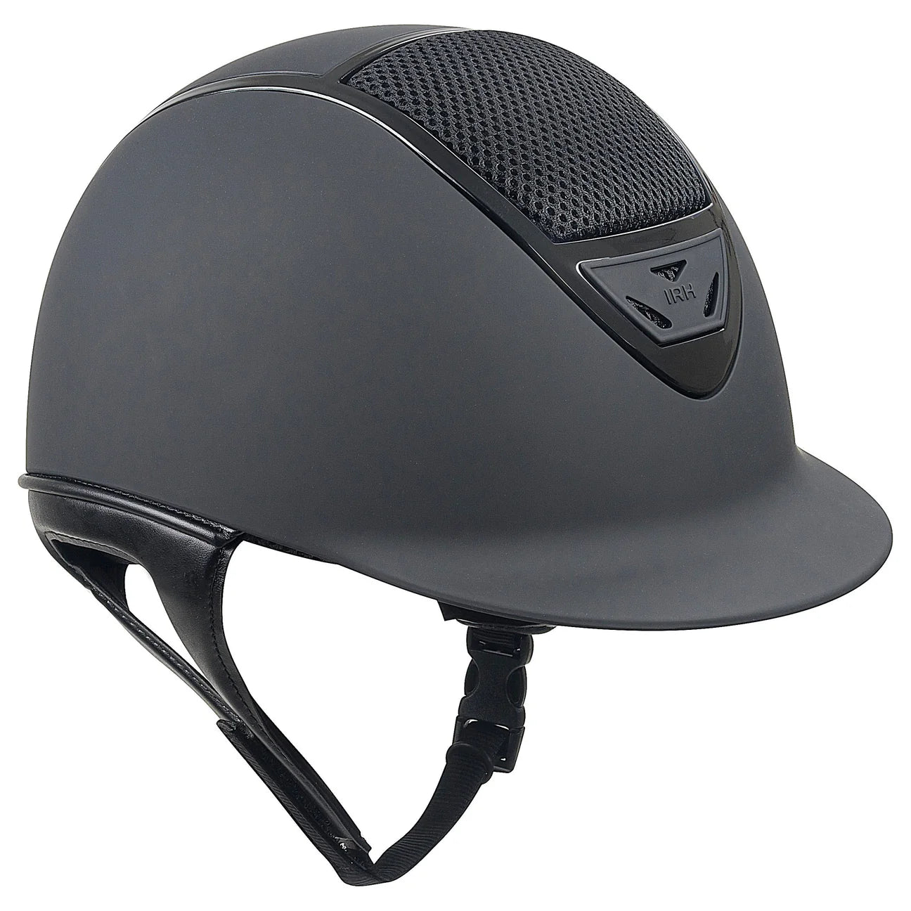 IRH XLT Matte finish Premium Show Helmet - Matte Black/Gloss Rail